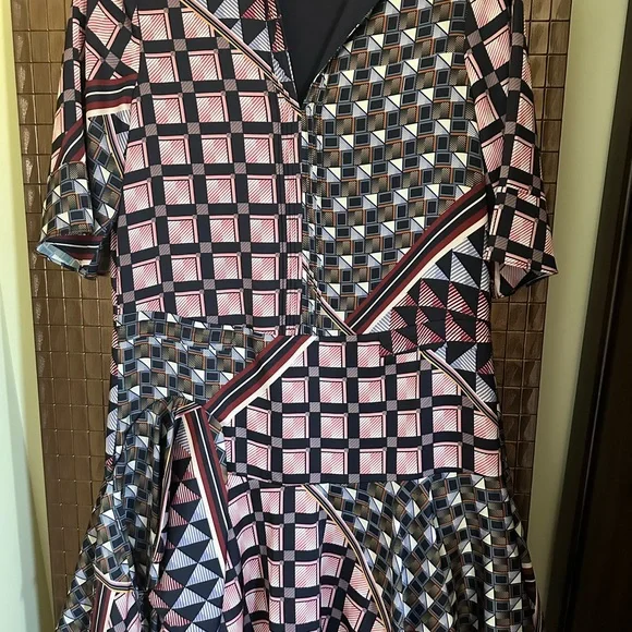 Reiss | Dresses | Reiss Pink And Black Asymmetrical Wrap Midi Dress |  Poshmark